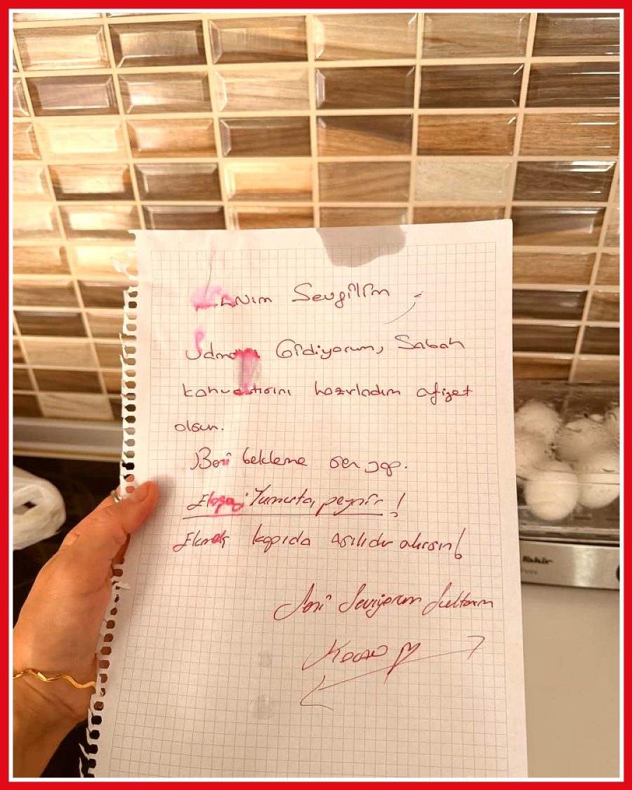 eşinin notu, kahvaltı yapmak isteyen kadına mutluluk verdi
