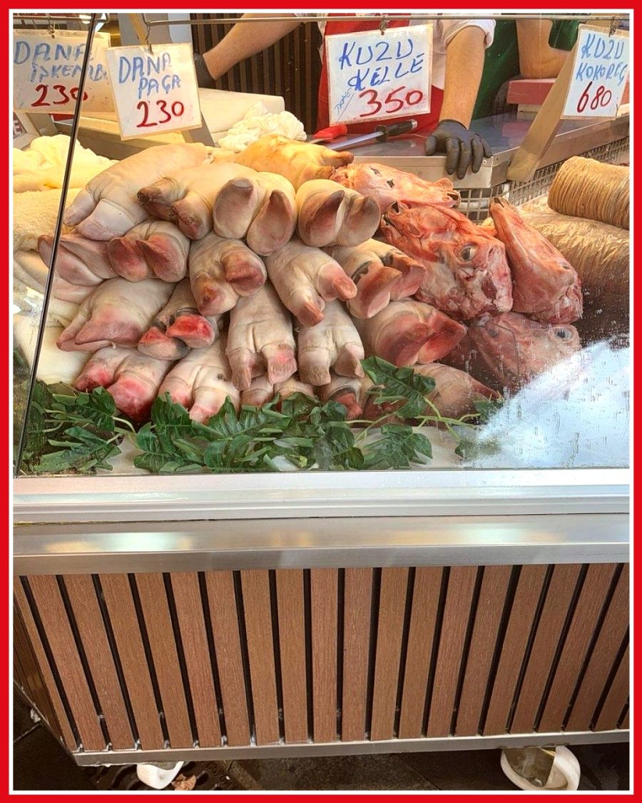 Danimarkalı turist İstanbul marketinde ilginç hayvan ürünleri keşfetti