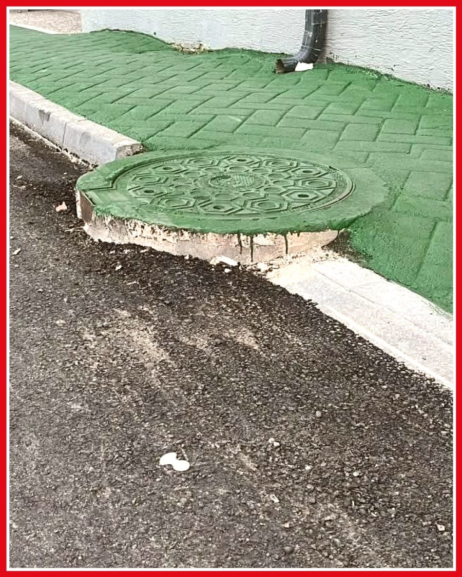 Eskişehir'de havada asılı kalan rögar kapakları şaşkınlık yarattı