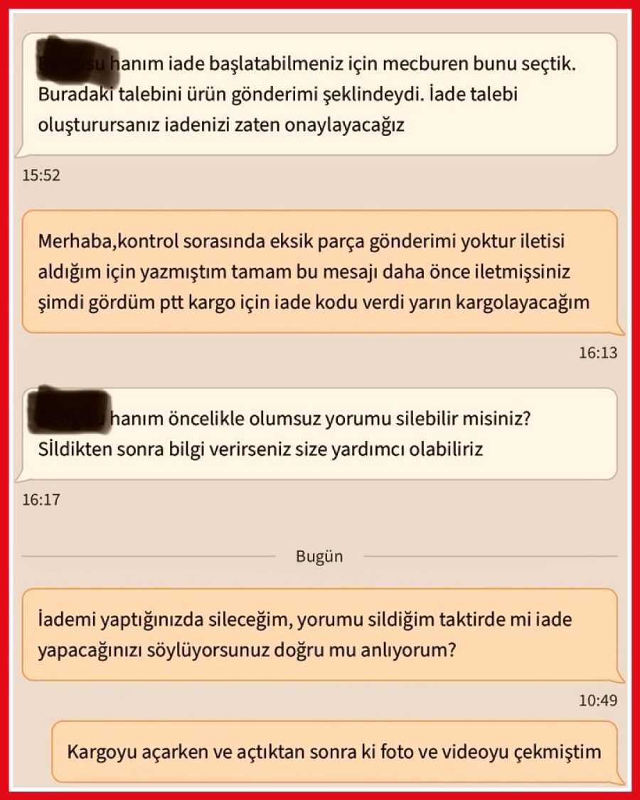 Trendyol'da firma, olumsuz yorum için müşteriyle anlaştı