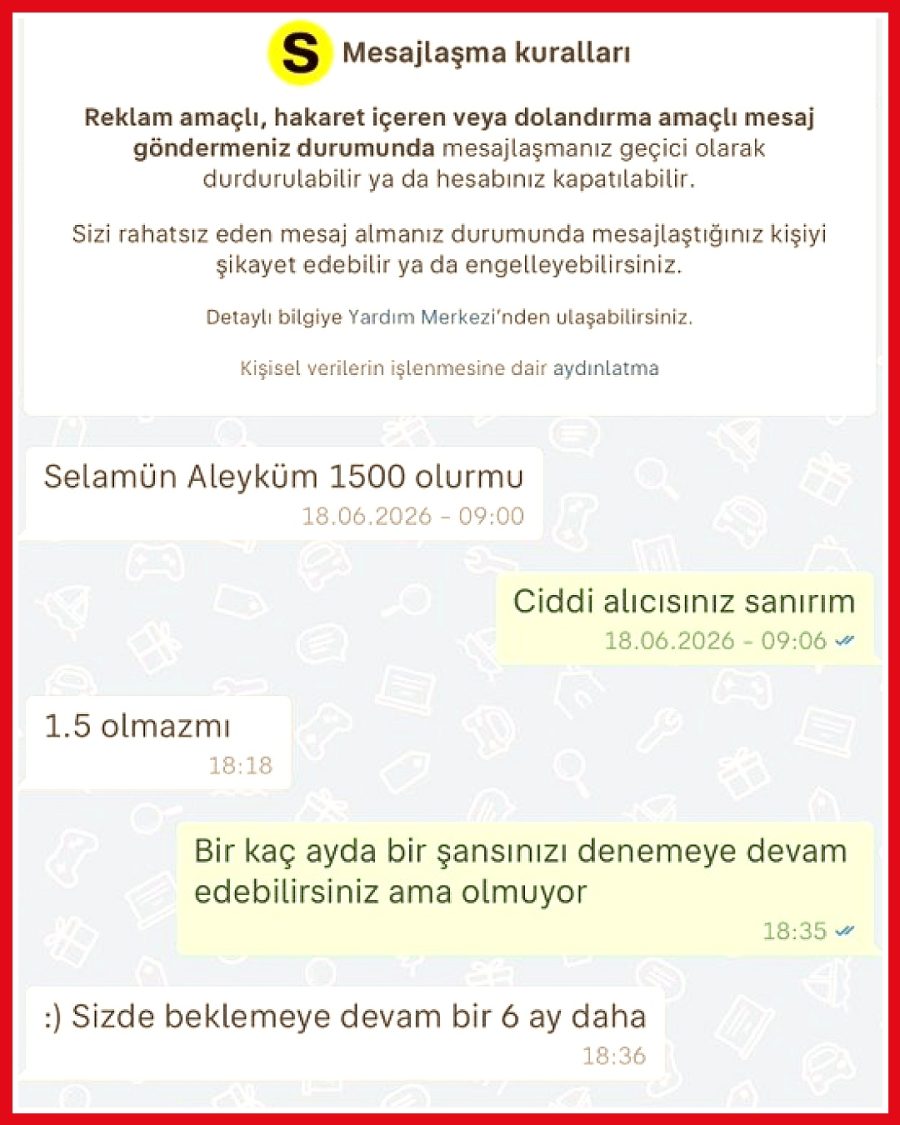 İkinci el araç satan vatandaş, almayacakları için laf