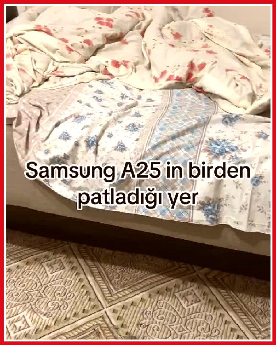 Samsung Galaxy A25'in alev alarak halıyı yaktığı iddia edildi