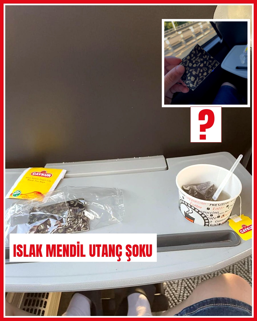 Otobüs firmasında şeker yerine ıslak mendil verilen kadın