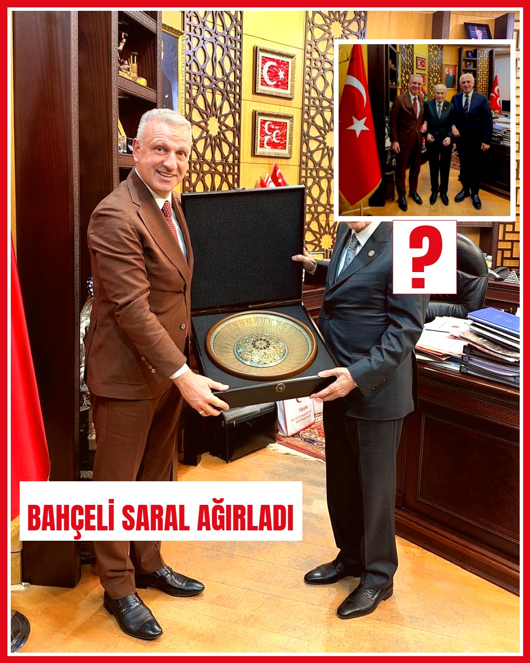 Bahçeli, Saral ve Sarıalioğlu'nu MHP Genel Merkezi'nde ağırladı