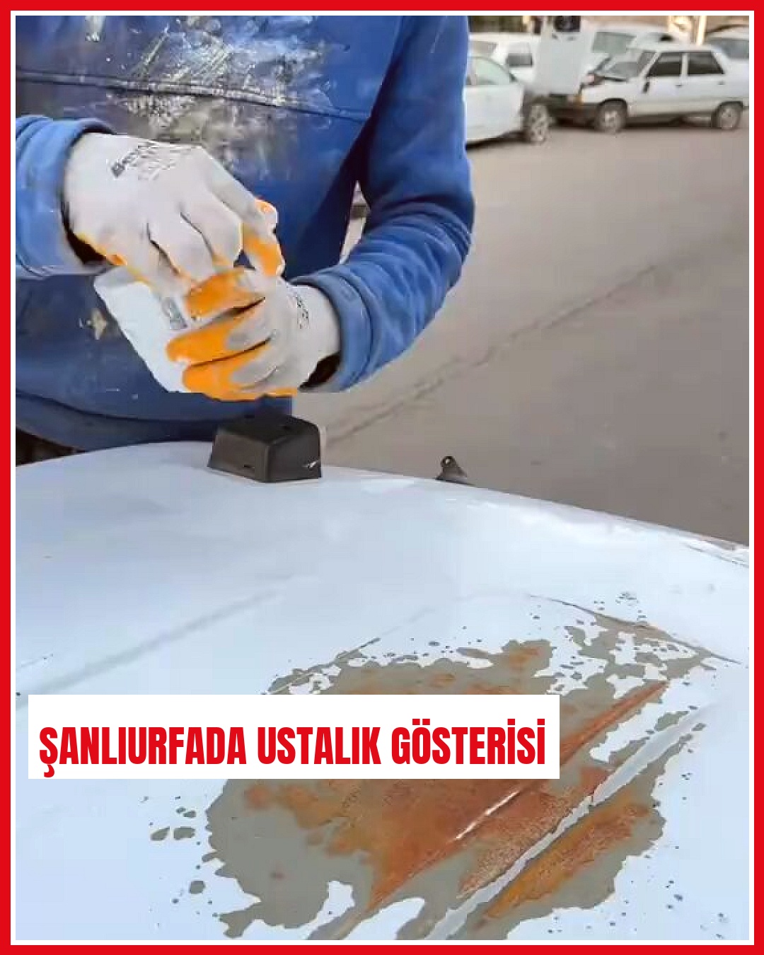 Şanlıurfa'da kaporta ustasının ustalığına dikkat çeken boya çalışması