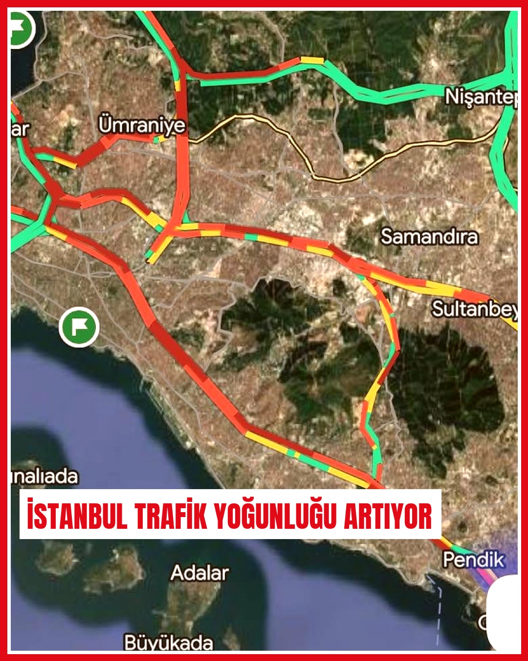 İstanbul'da sağanak yağış nedeniyle trafik yoğunluğu yüzde 80