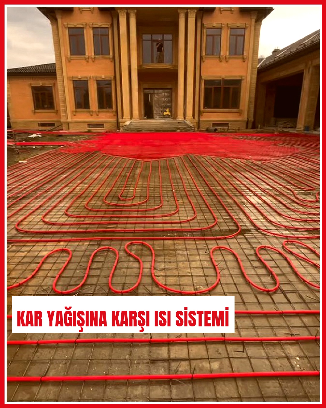 Grozni'de bir adam, bahçesini yerden ısıtma sistemiyle donattı