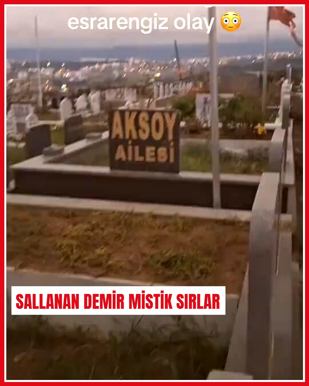 Samsun Derecik Mezarlığı'nda rüzgarsız sallanan demir