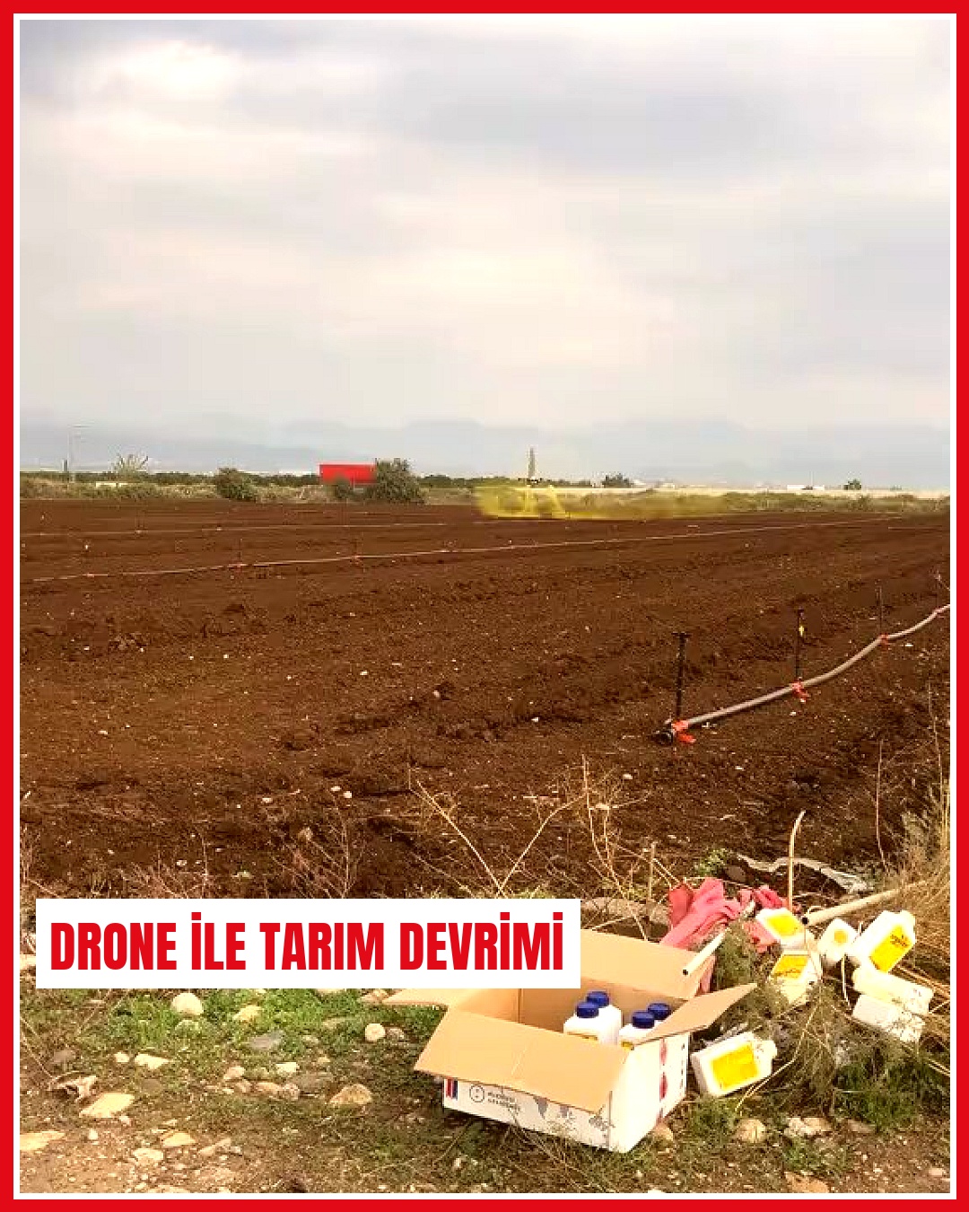Çiftçi tarlasını zirai drone ile zahmetsizce gübreledi