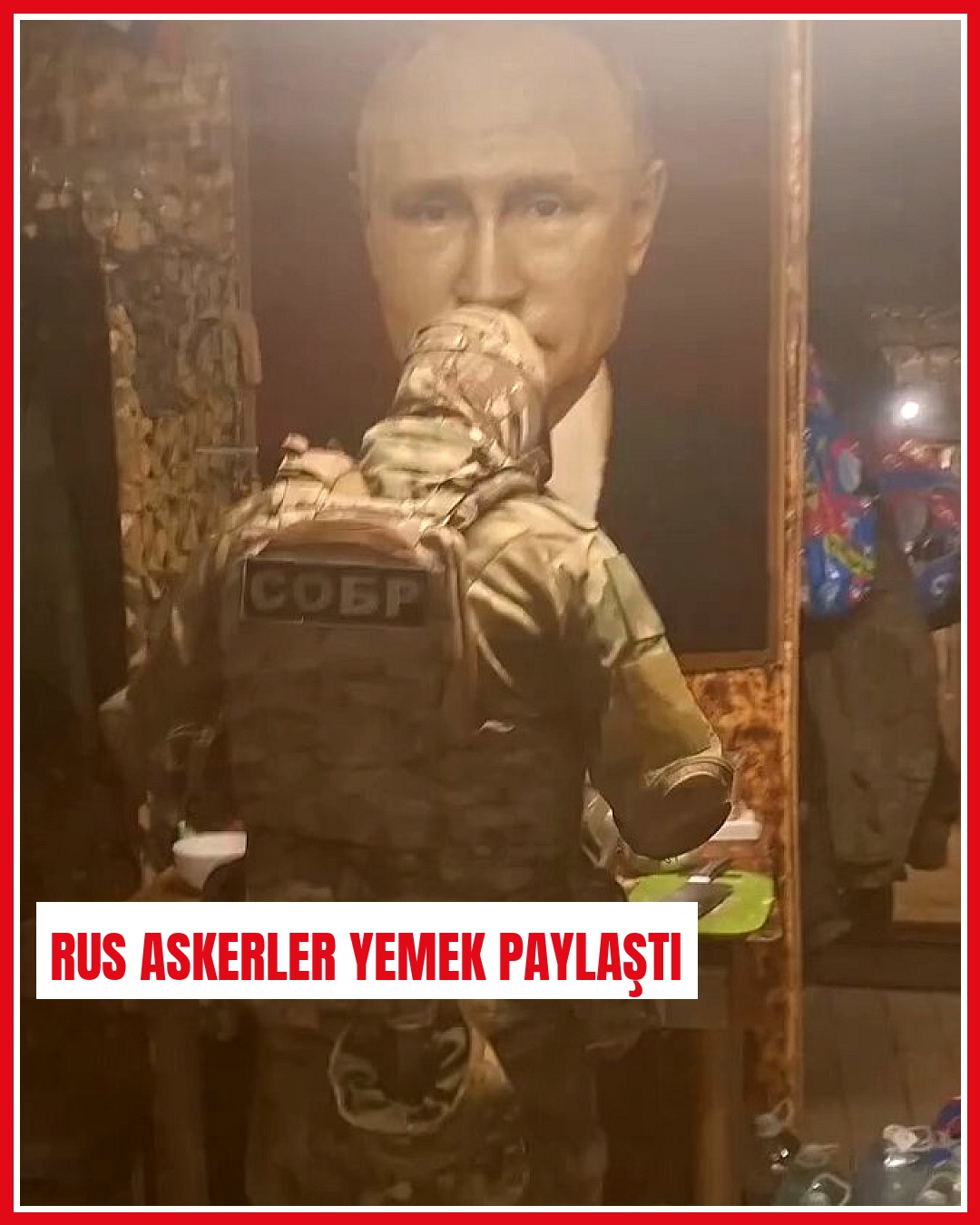 Ukrayna cephesindeki Rus askerleri öğün yemeğini paylaştı