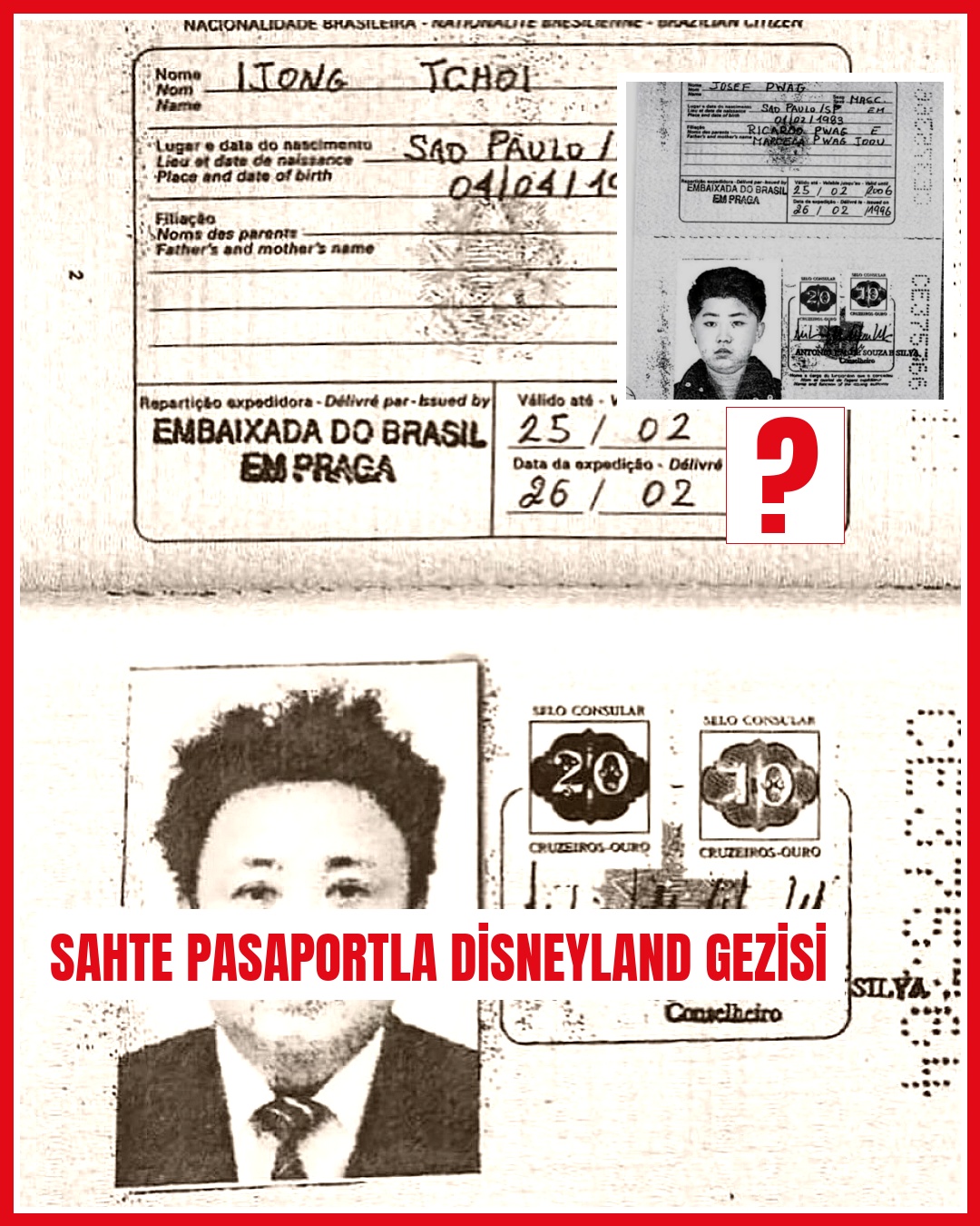 Kim Jong-il ve Kim Jong-un sahte Brezilya pasaportları