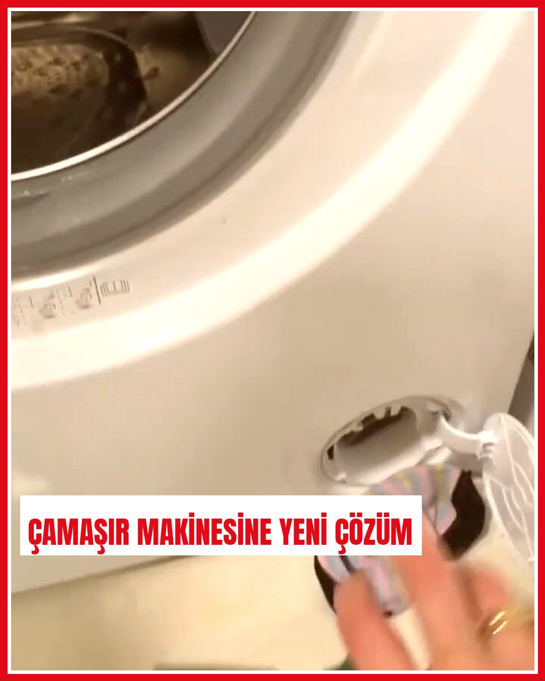 Ev hanımı çamaşır makinesindeki sorunu kendi yöntemleriyle çözdü